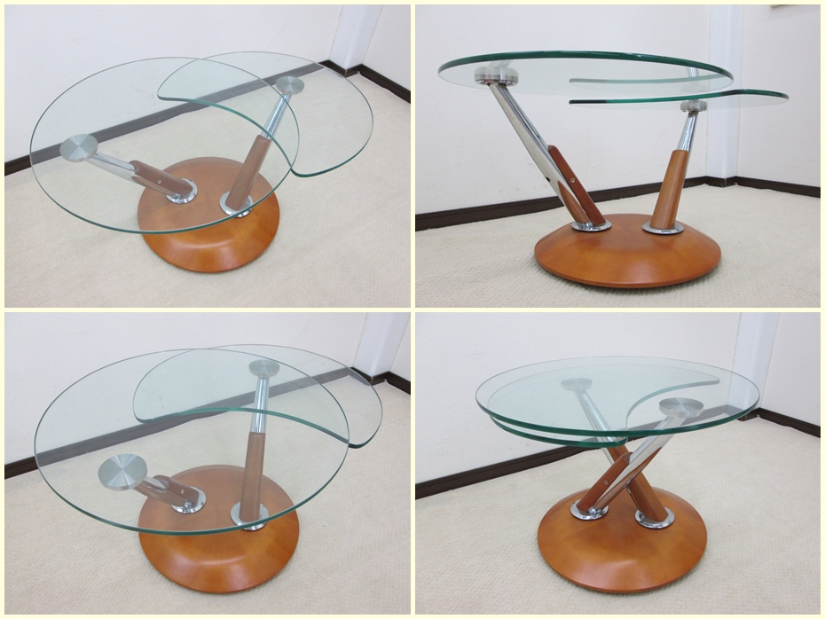 可動式  ガラステーブル